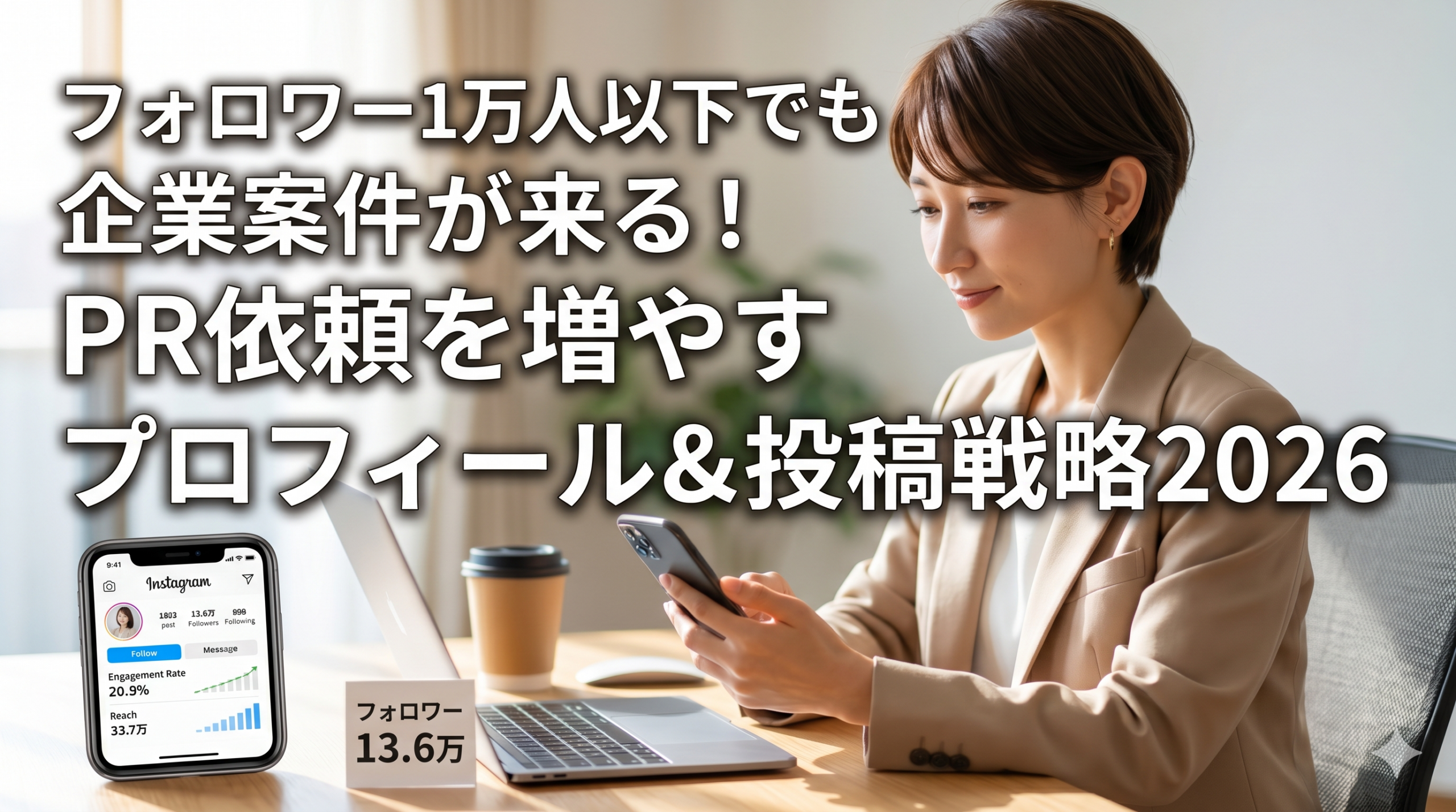 フォロワー1万人以下でも企業案件が来る！PR依頼を増やすプロフィール＆投稿戦略2026